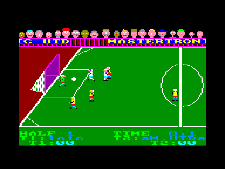 screenshot of the Amstrad CPC game Five a side soccer by GameBase CPC