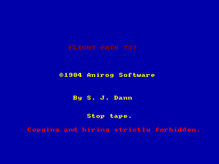 screenshot of the Amstrad CPC game Flight path 737 by GameBase CPC