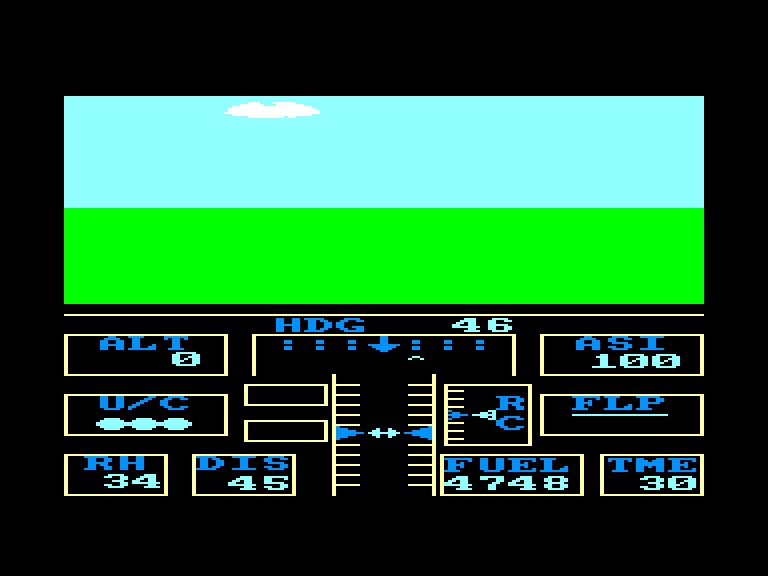 screenshot of the Amstrad CPC game Flight path 737 by GameBase CPC