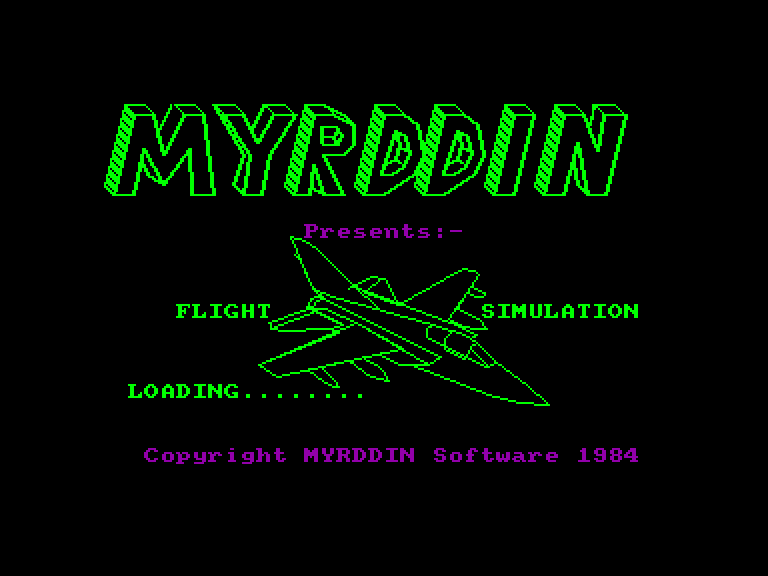 screenshot of the Amstrad CPC game Flight Simulation by GameBase CPC