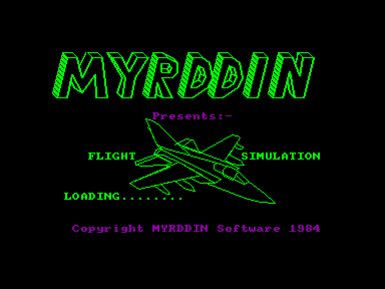 screenshot of the Amstrad CPC game Flight Simulation