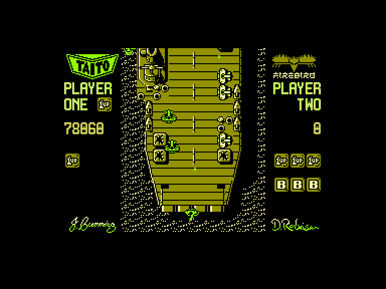 screenshot of the Amstrad CPC game Flying Shark by GameBase CPC