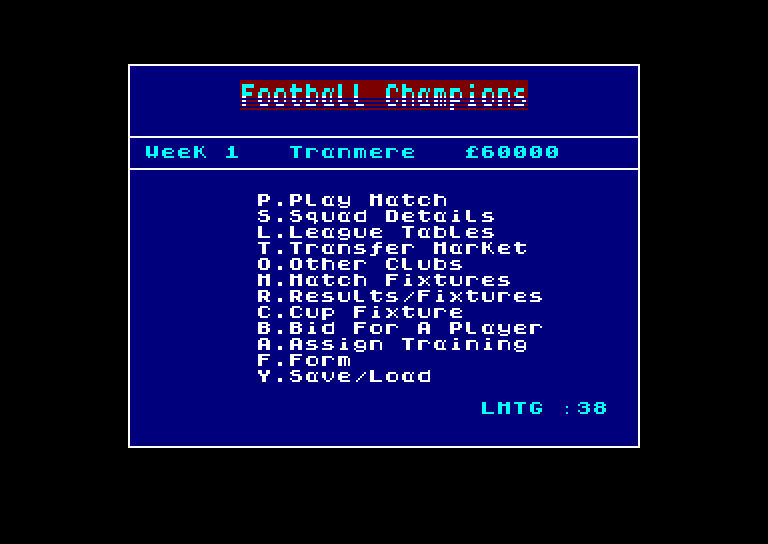 screenshot of the Amstrad CPC game Football Champions by GameBase CPC