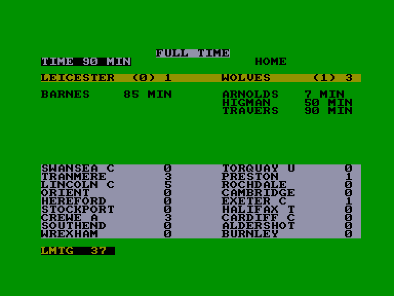 screenshot of the Amstrad CPC game Football director by GameBase CPC