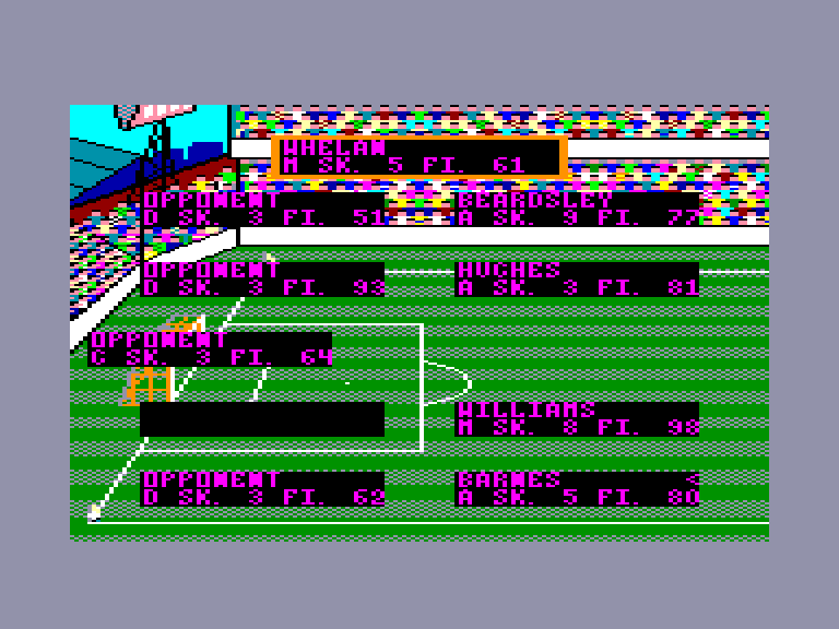 screenshot of the Amstrad CPC game Football manager 2 by GameBase CPC