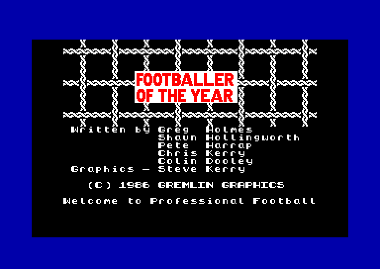 screenshot of the Amstrad CPC game Footballer of the year by GameBase CPC