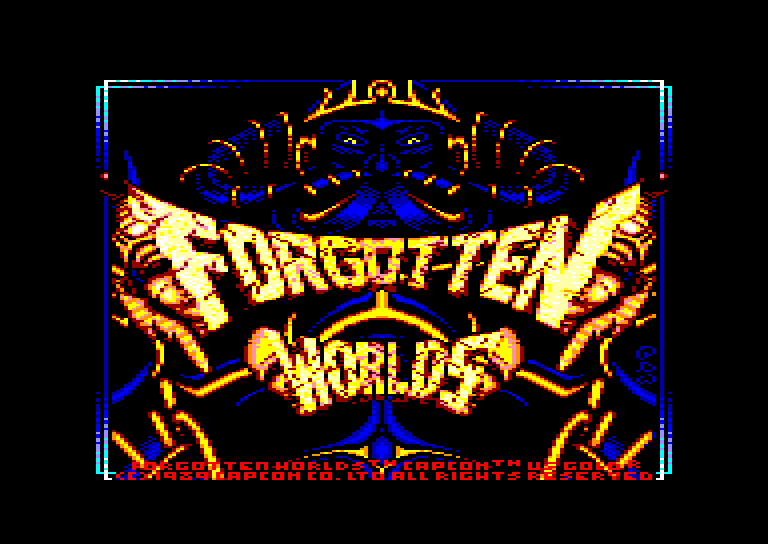 screenshot of the Amstrad CPC game Forgotten worlds by GameBase CPC