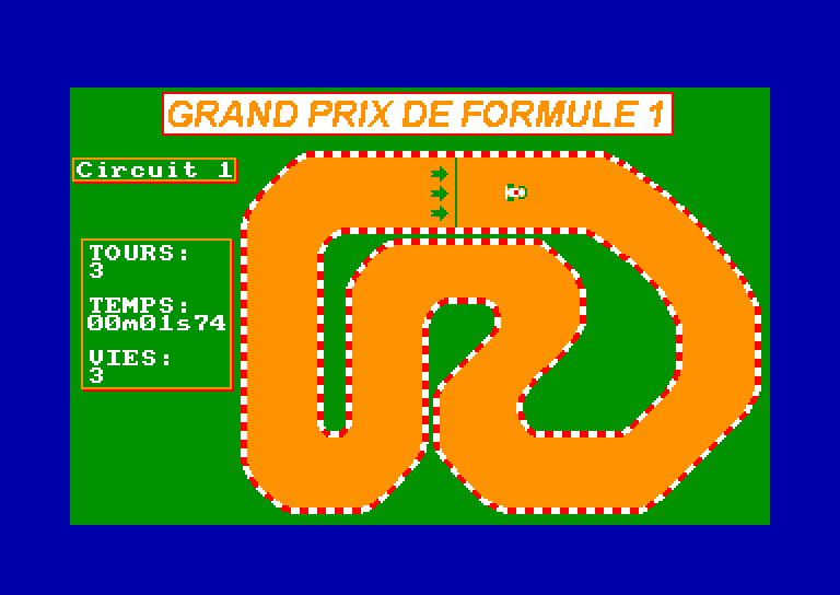 screenshot of the Amstrad CPC game Formule 1 by GameBase CPC