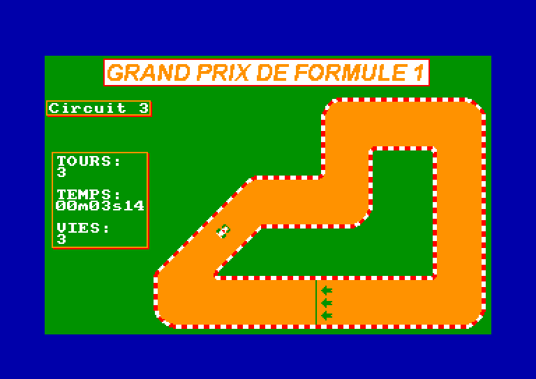 screenshot of the Amstrad CPC game Formule 1 by GameBase CPC