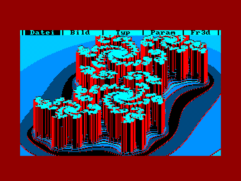 screenshot of the Amstrad CPC game Fraktal Generator 3D by GameBase CPC