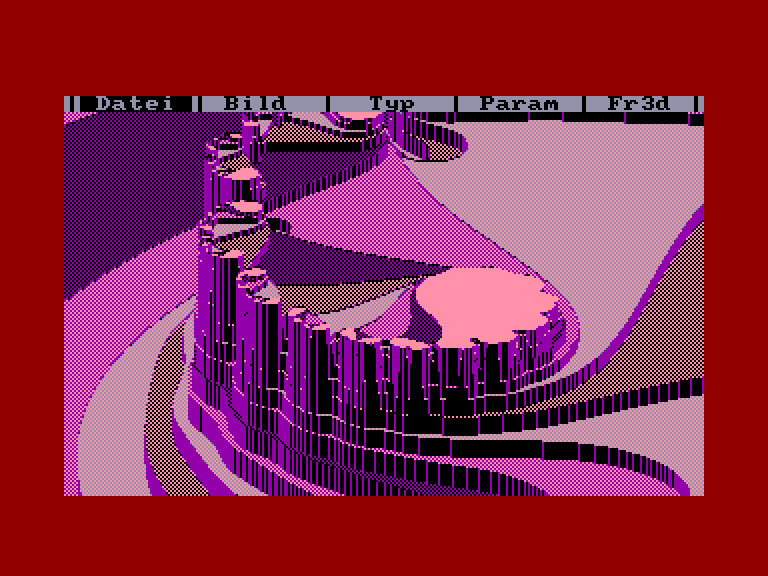screenshot of the Amstrad CPC game Fraktal Generator 3D by GameBase CPC