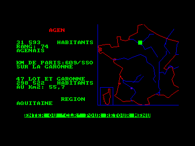 screenshot of the Amstrad CPC game France by GameBase CPC