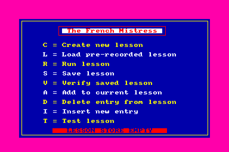 screenshot of the Amstrad CPC game French Mistress (the) by GameBase CPC