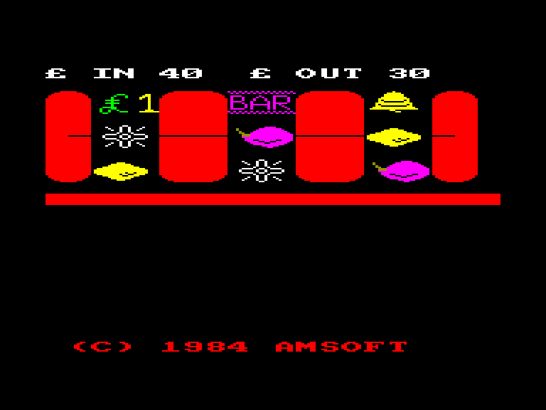 screenshot of the Amstrad CPC game Fruit machine by GameBase CPC