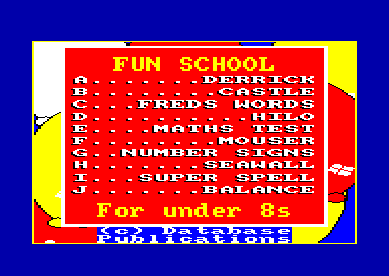 screenshot of the Amstrad CPC game Fun School - For Under 8s by GameBase CPC