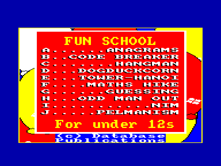 screenshot of the Amstrad CPC game Fun School - For Under 12s by GameBase CPC