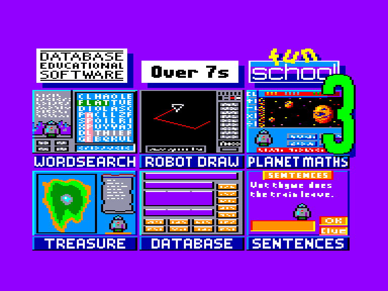 screenshot of the Amstrad CPC game Fun School 3 - For the Over 7s