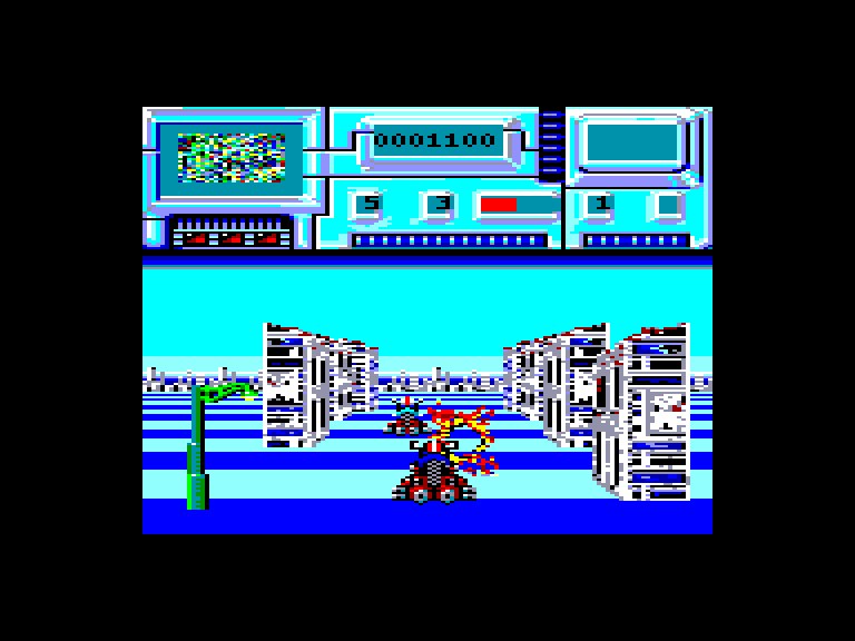 screenshot of the Amstrad CPC game Future Bike Simulator by GameBase CPC