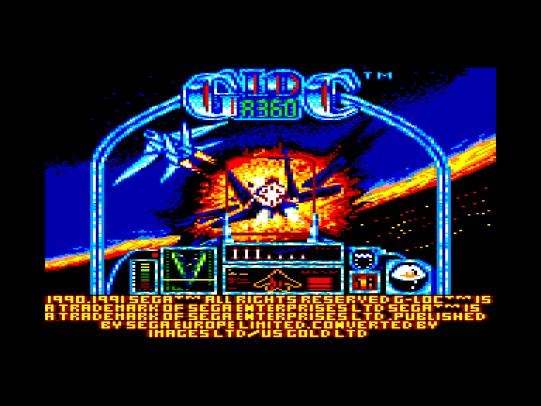 screenshot of the Amstrad CPC game G-Loc - R360 by GameBase CPC