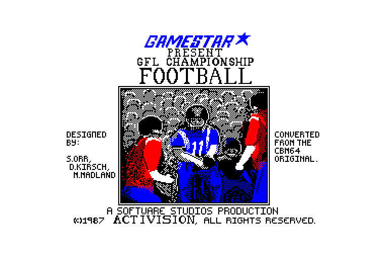 screenshot of the Amstrad CPC game GFL Championship Football by GameBase CPC