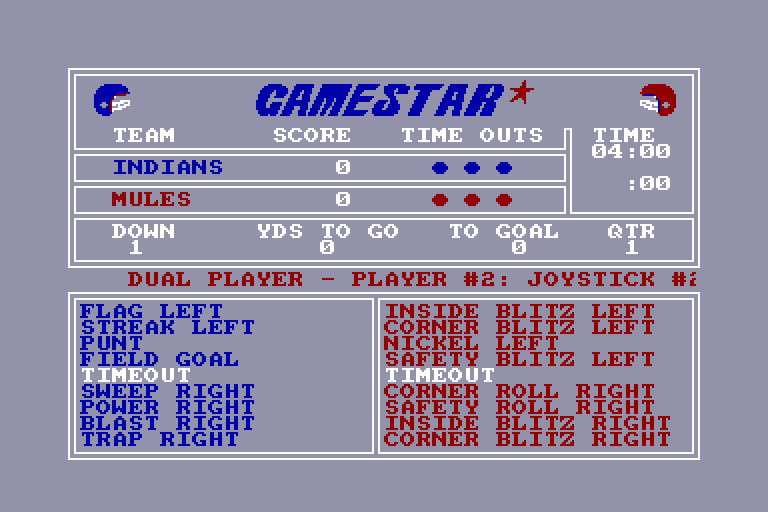 screenshot of the Amstrad CPC game GFL Championship Football by GameBase CPC