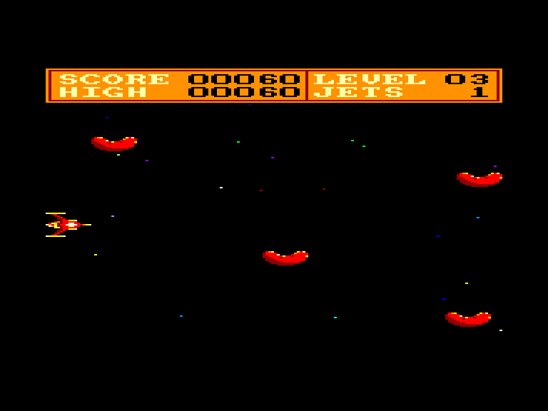 screenshot of the Amstrad CPC game Galaxia by GameBase CPC