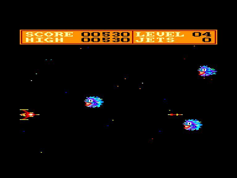 screenshot of the Amstrad CPC game Galaxia by GameBase CPC