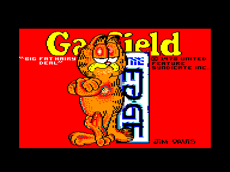 screenshot of the Amstrad CPC game Garfield - Big, Fat, Hairy Deal by GameBase CPC