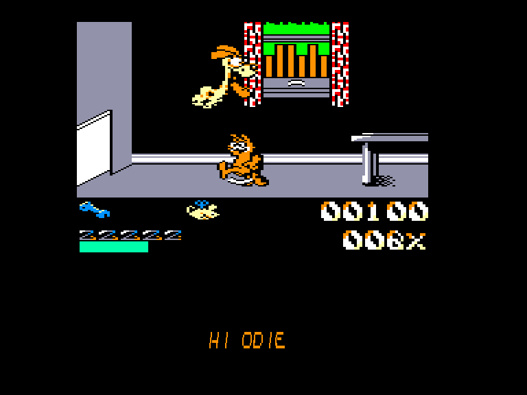 screenshot of the Amstrad CPC game Garfield - Big, Fat, Hairy Deal by GameBase CPC