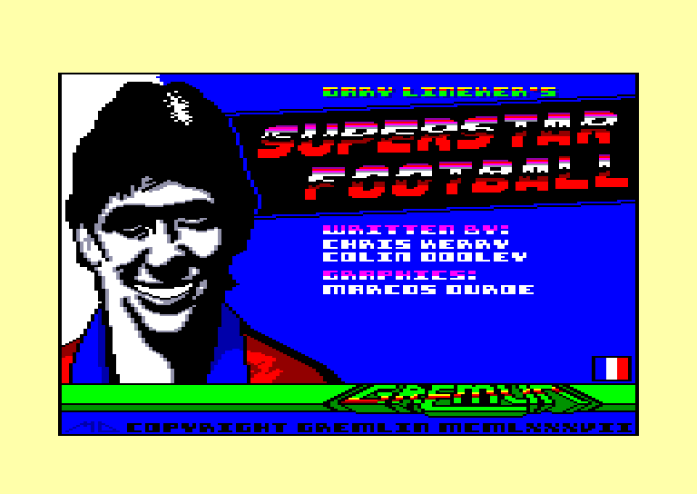 screenshot of the Amstrad CPC game Gary Lineker's Superstar Football by GameBase CPC