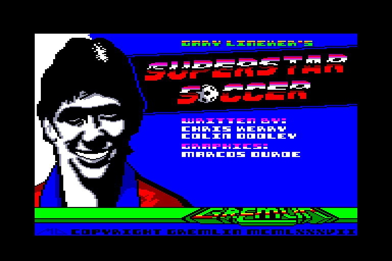 screenshot of the Amstrad CPC game Gary Lineker's Superstar Soccer by GameBase CPC