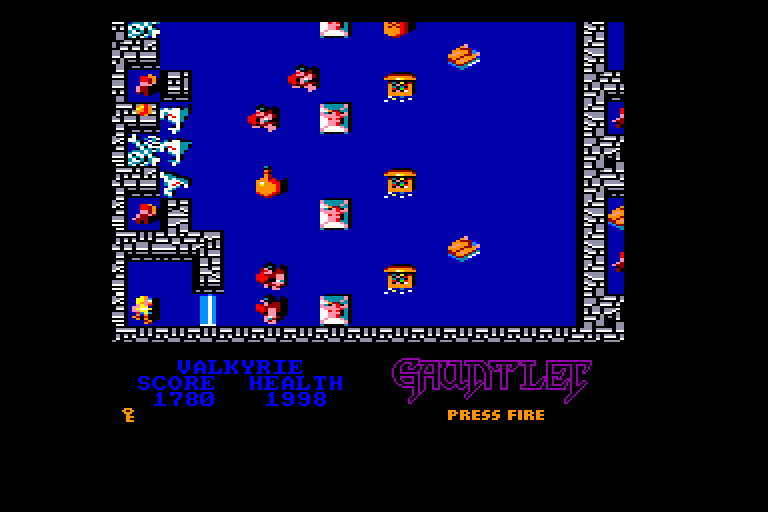 screenshot of the Amstrad CPC game Gauntlet - The Deeper Dungeons by GameBase CPC
