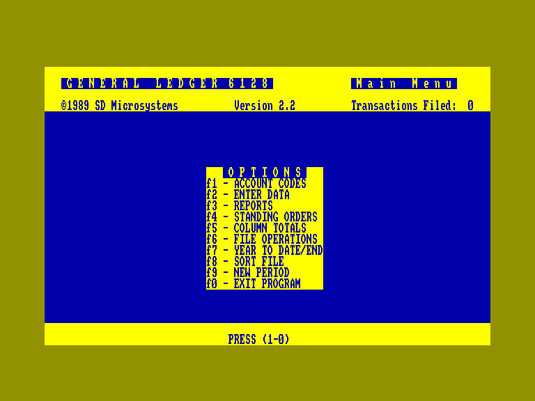 screenshot of the Amstrad CPC game General Ledger 6128 by GameBase CPC