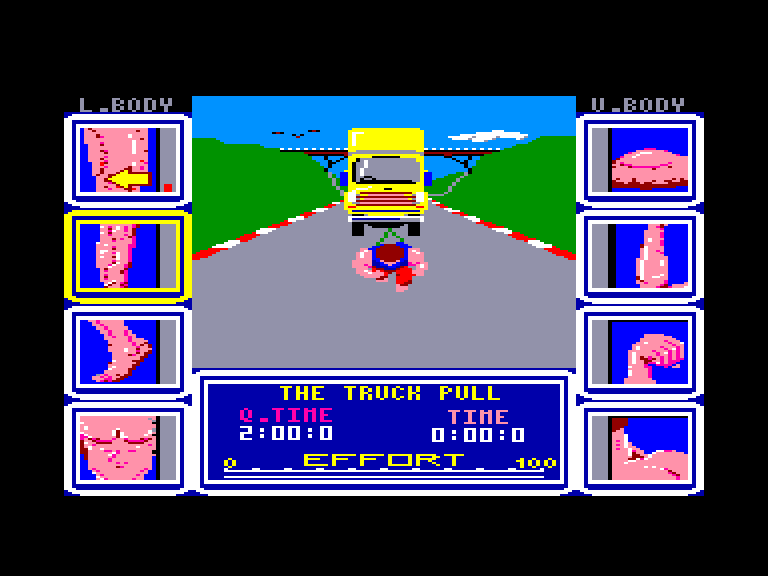 screenshot of the Amstrad CPC game Geoff Capes Strongman by GameBase CPC