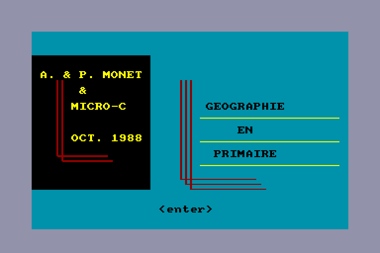 screenshot of the Amstrad CPC game Geographie en Primaire by GameBase CPC