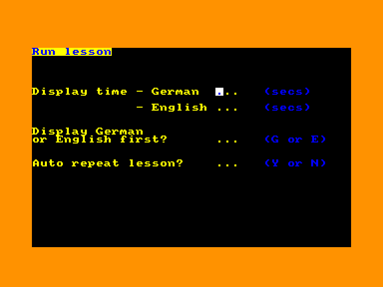 screenshot of the Amstrad CPC game German Master (the) by GameBase CPC