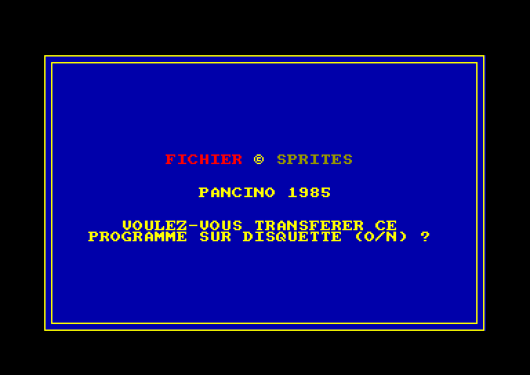 screenshot of the Amstrad CPC game Gestion de Fichier by GameBase CPC