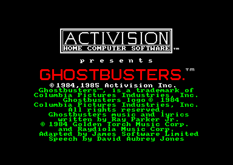 screenshot of the Amstrad CPC game Ghostbusters by GameBase CPC