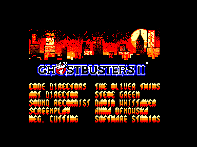 screenshot of the Amstrad CPC game Ghostbusters II by GameBase CPC