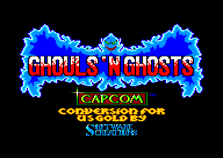 screenshot of the Amstrad CPC game Ghouls 'n Ghosts by GameBase CPC