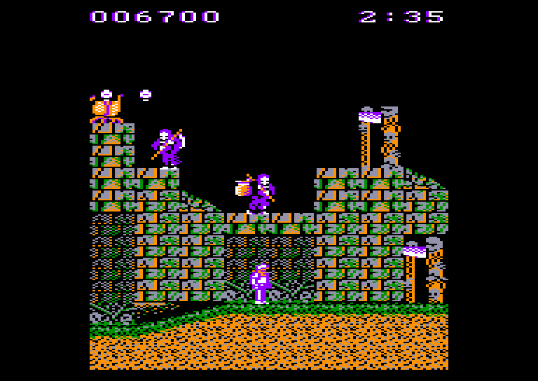 screenshot of the Amstrad CPC game Ghouls 'n Ghosts by GameBase CPC