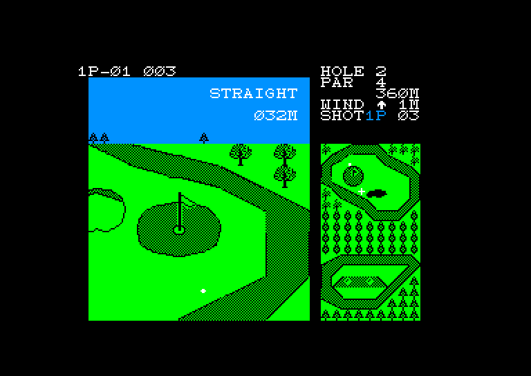 screenshot of the Amstrad CPC game Golf bizarre by GameBase CPC