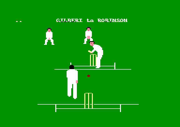 screenshot of the Amstrad CPC game Graham gooch's test cricket by GameBase CPC