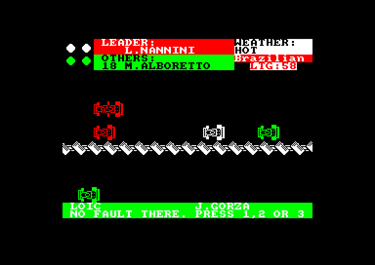 screenshot of the Amstrad CPC game Grand Prix by GameBase CPC