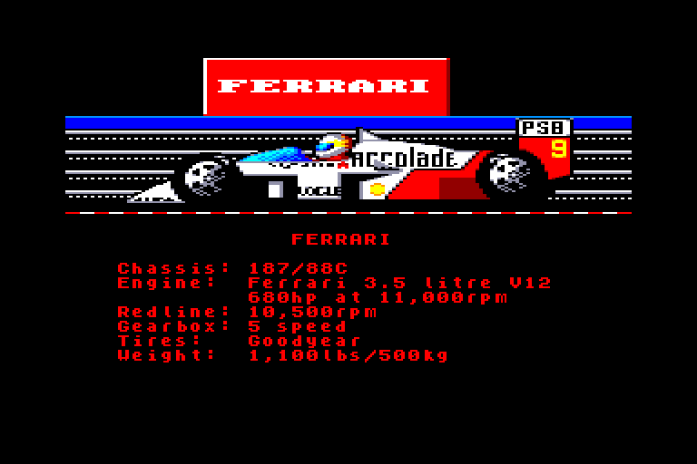 screenshot of the Amstrad CPC game Grand prix circuit by GameBase CPC