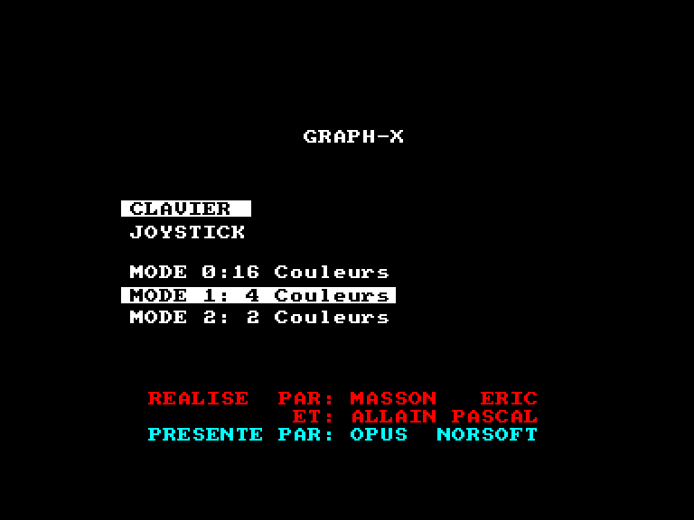 screenshot of the Amstrad CPC game Graph-X by GameBase CPC
