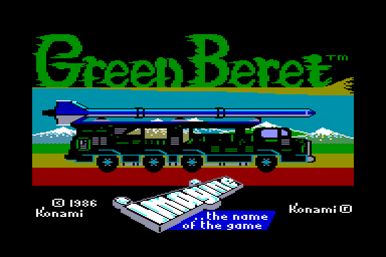 screenshot of the Amstrad CPC game Green Beret