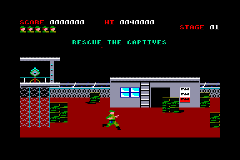 screenshot of the Amstrad CPC game Green Beret by GameBase CPC