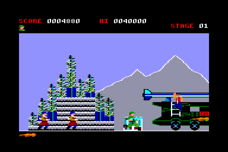 screenshot of the Amstrad CPC game Green Beret by GameBase CPC