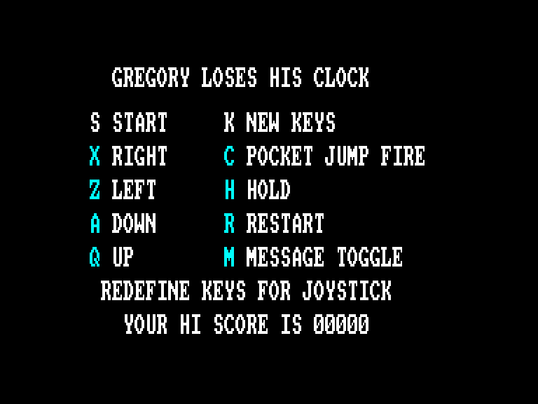 screenshot of the Amstrad CPC game Gregory loses his clock by GameBase CPC